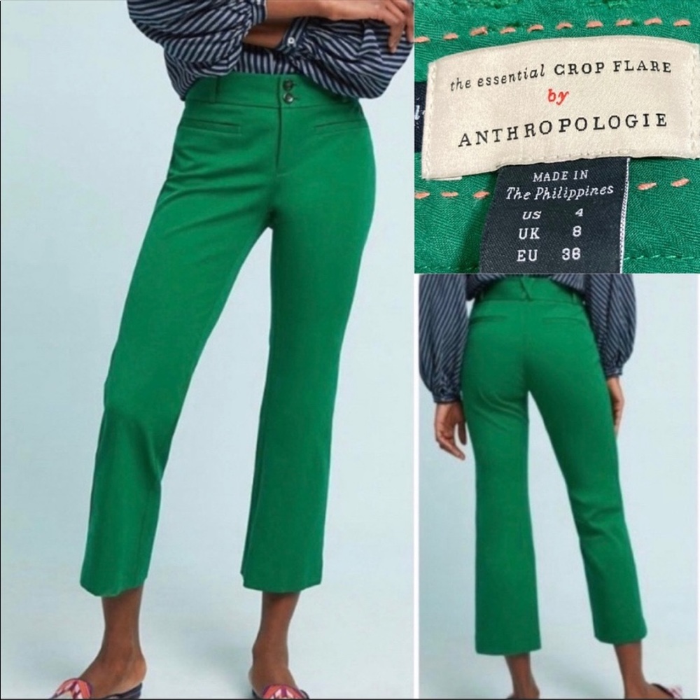 EUC Anthropologie essential crop flare pants